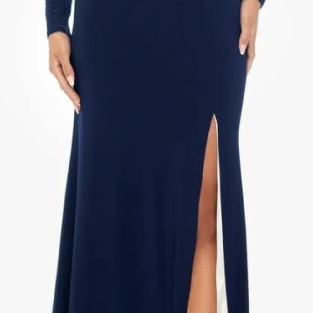 Xscape size 12 navy blue dress - Picture 2 of 3